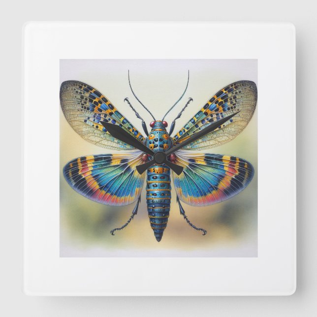 Celithemis Dorsal View 200724IREF223 - Watercolor Square Wall Clock (Front)