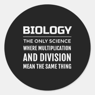 cell biology funny science multiplication divisi classic round sticker