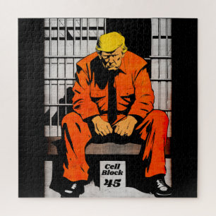 Cell Block 45 - Trump Jail Time Jigsaw Puzzle