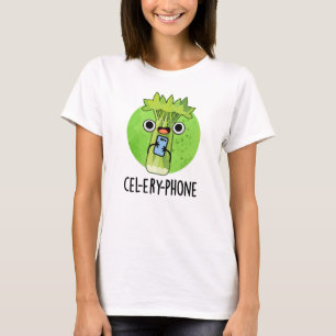 Cell-ery Phone Funny Celery Veggie Pun T-Shirt
