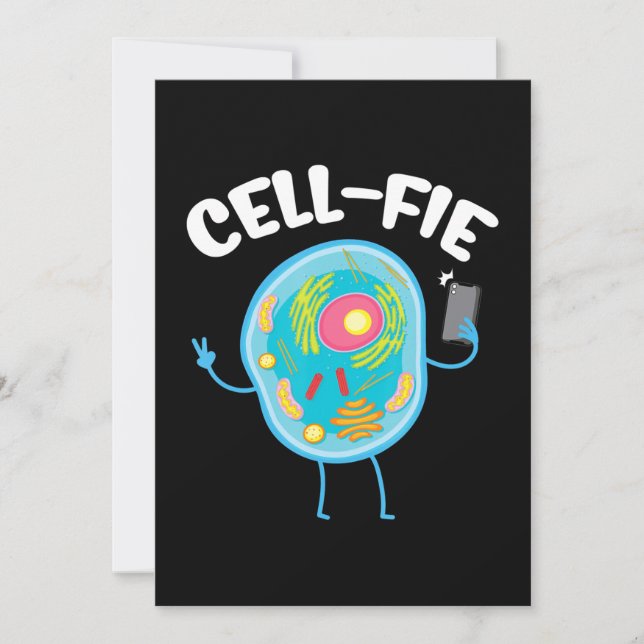 Cell-Fie Cell Fie Science Biology Teacher Student. Holiday Card (Front)