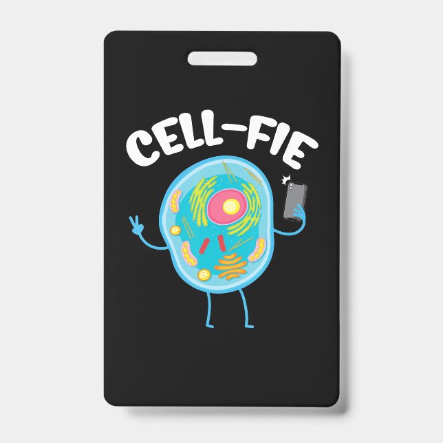 Cell-Fie Cell Fie Science Biology Teacher Student. ID Badge (Front)