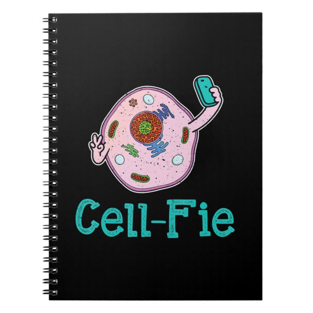 Cell-Fie Funny Biology Science Teacher Pun Gift Notebook (Front)