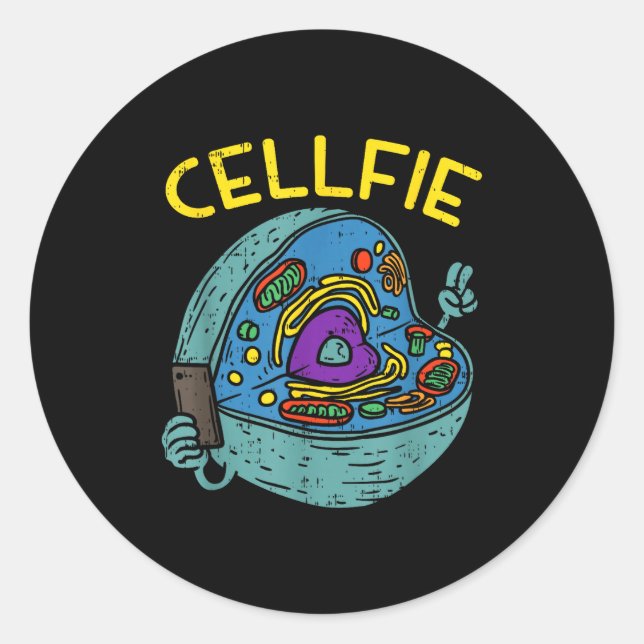 Cell Fie Funny Science Biology Teacher  Classic Round Sticker (Front)