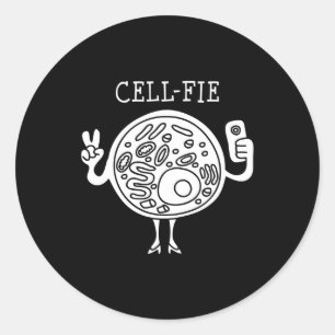 cell fie science pun teacher biology student gift classic round sticker