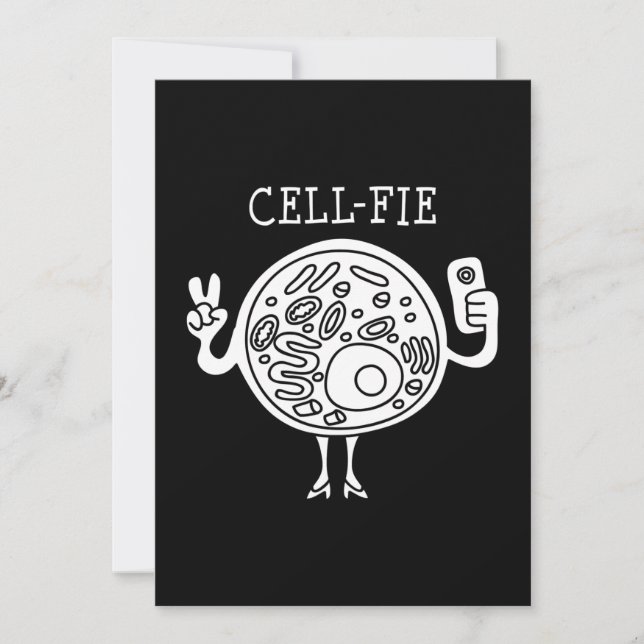 cell fie  science pun teacher biology student gift holiday card (Front)