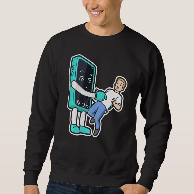 Cell Phone Addict Clothes Smartphone Addiction Rev Sweatshirt (Front)