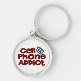 Cell Phone Addict Key Ring