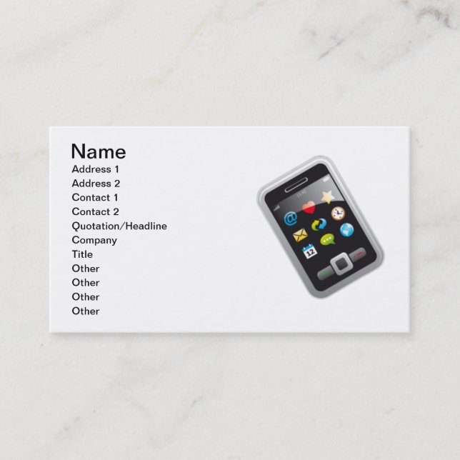 Cell Phone Business Card (Front)