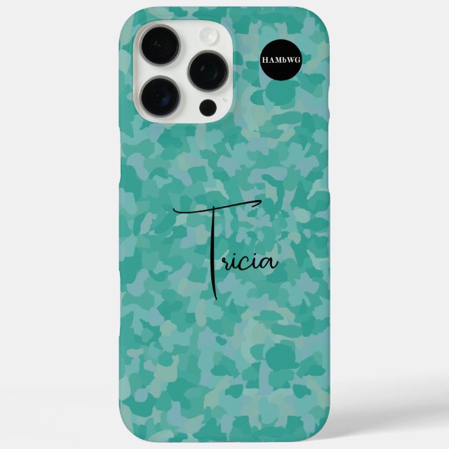 Cell Phone Case Mint Green Camouflage HAMbyWG (Back)