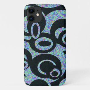 Cell Phone Case W/ Black Swirled TV Static Design 