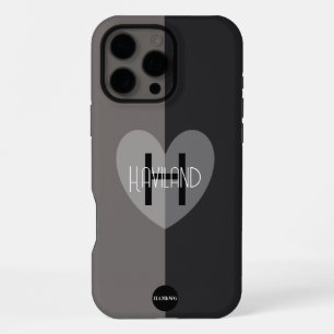 Cell Phone Case with Heart and Monogram HAMbWG