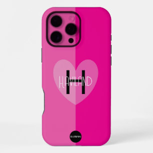 Cell Phone Case with Heart and Monogram HAMbWG