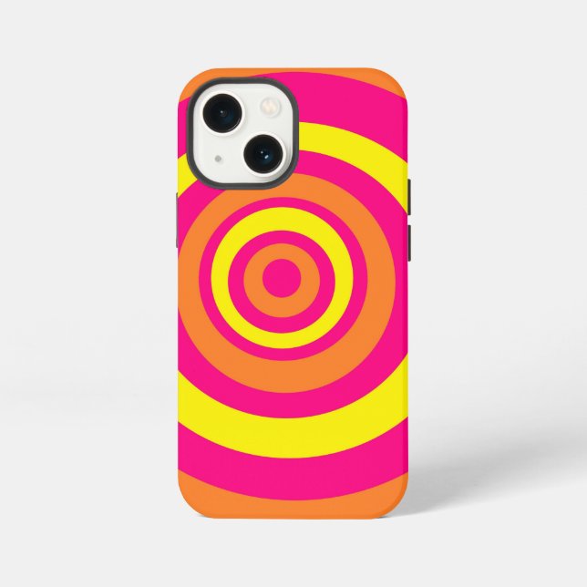 Cell Phone Case with Orange Yellow & Pink Pattern (Back)