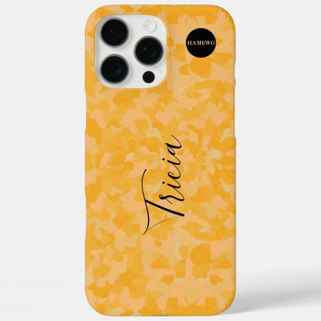 Cell Phone Case Yellow Camouflage HAMbyWG (Back)