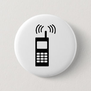 cell phone celly mobil handy 6 cm round badge