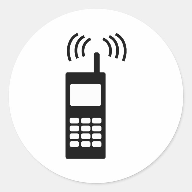 cell phone celly mobil handy classic round sticker (Front)