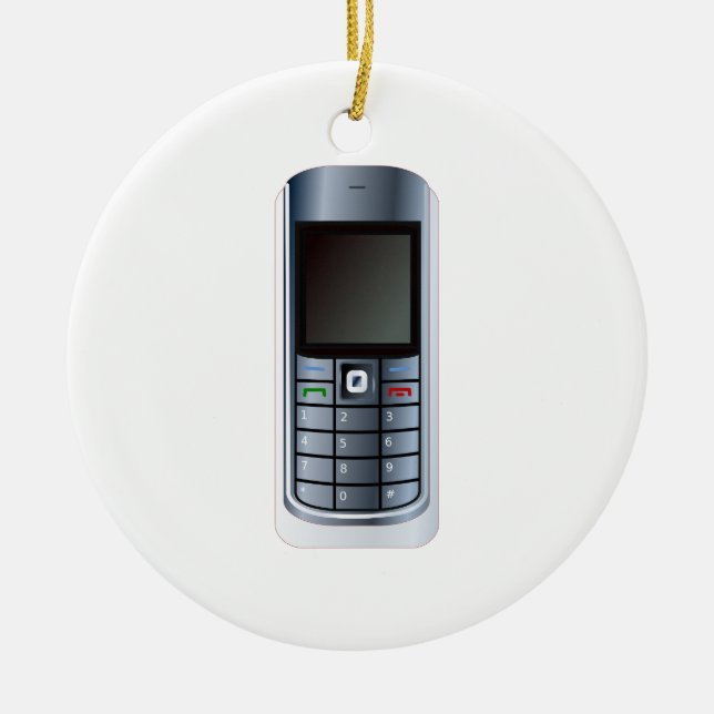 Cell Phone Ceramic Tree Decoration (Front)