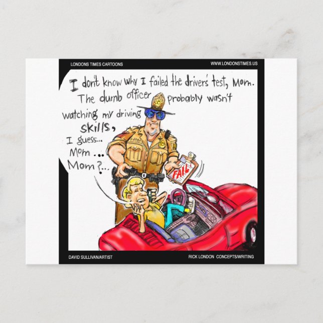 Cell Phone Driver Funny Tees Mugs Gifts Postcard (Front)
