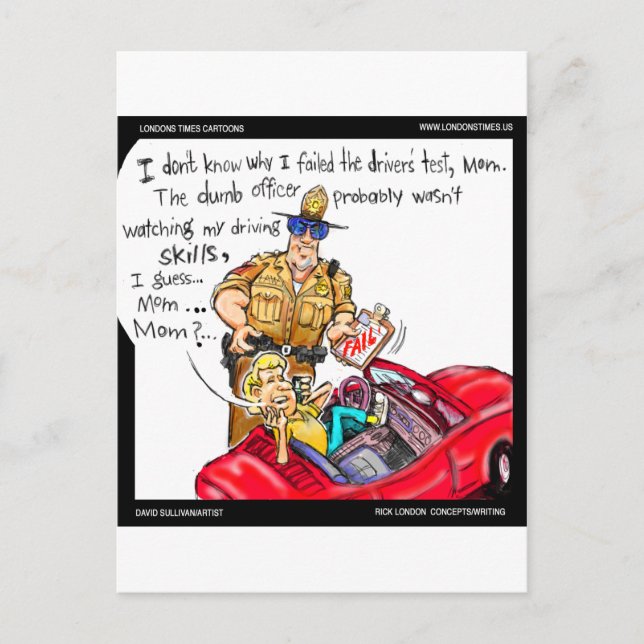 Cell Phone Driver Funny Tees Mugs Gifts Postcard (Front)