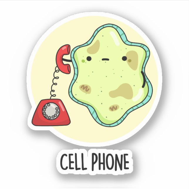 Cell Phone Funny Biology Science Pun  (Front)