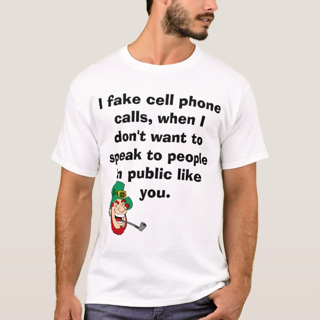 cell phone funny text T-Shirt (Front)