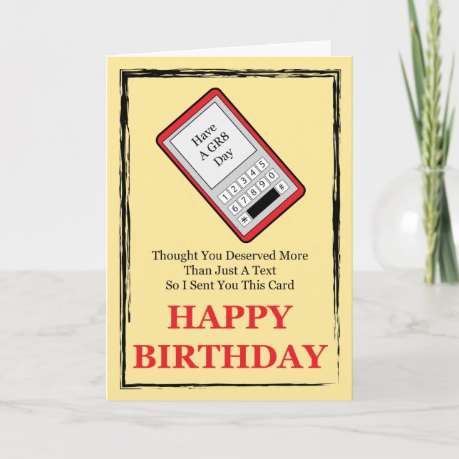 Cell Phone Happy Birthday Card (Front)