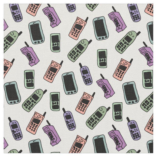 Cell Phone Pattern Fabric (Close Up)