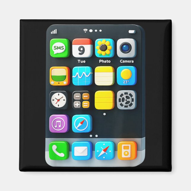 Cell Phone Screen Smartphone Mobile App Halloween Magnet (Front)