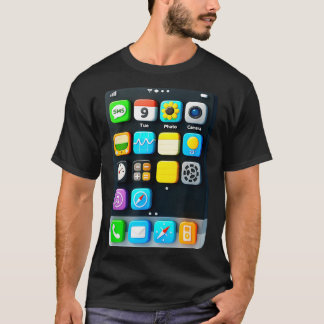 Cell Phone Screen Smartphone Mobile App Halloween T-Shirt