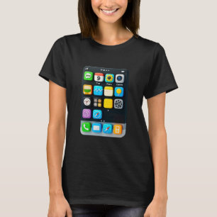 Cell Phone Screen Smartphone Mobile App Halloween  T-Shirt