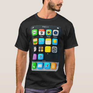 Cell Phone Screen Smartphone Mobile App Halloween T-Shirt