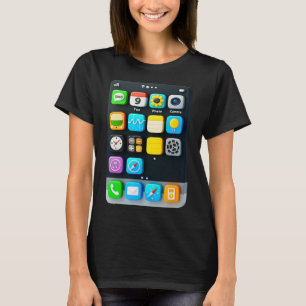 Cell Phone Screen Smartphone Mobile App Halloween  T-Shirt
