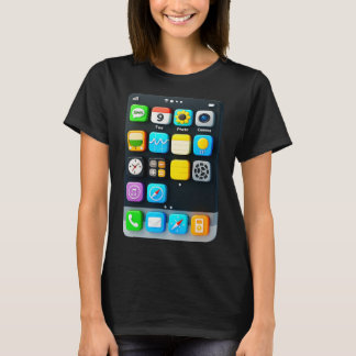 Cell Phone Screen Smartphone Mobile App Halloween  T-Shirt