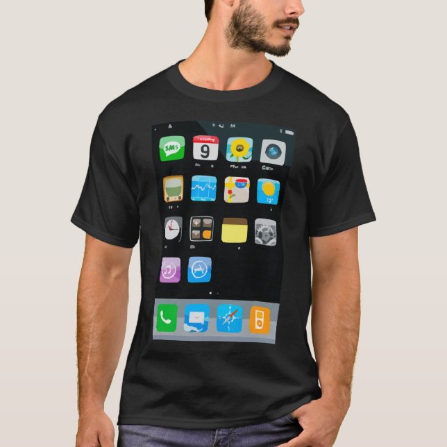 Cell Phone Smartphone Mobile App Halloween Costume T-Shirt (Front)