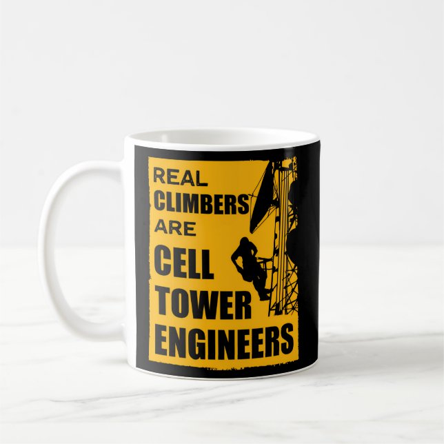 Cell Tower Engineer Technicians Electricians Tower Coffee Mug (Left)