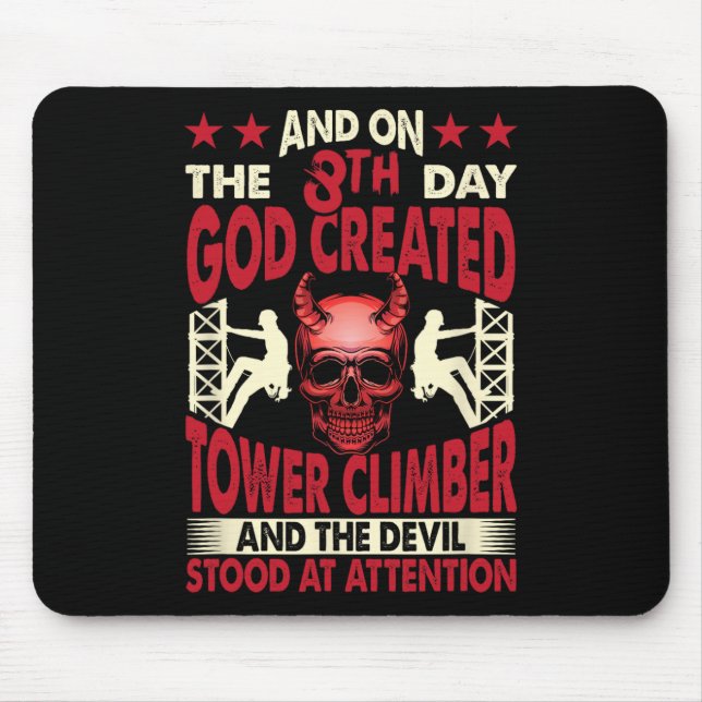 Cell Tower Worker Tower Rigging Cellphone Tower Cl Mouse Pad (Front)