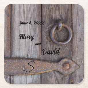 Cellar Door Handle Wedding Paper Coasters