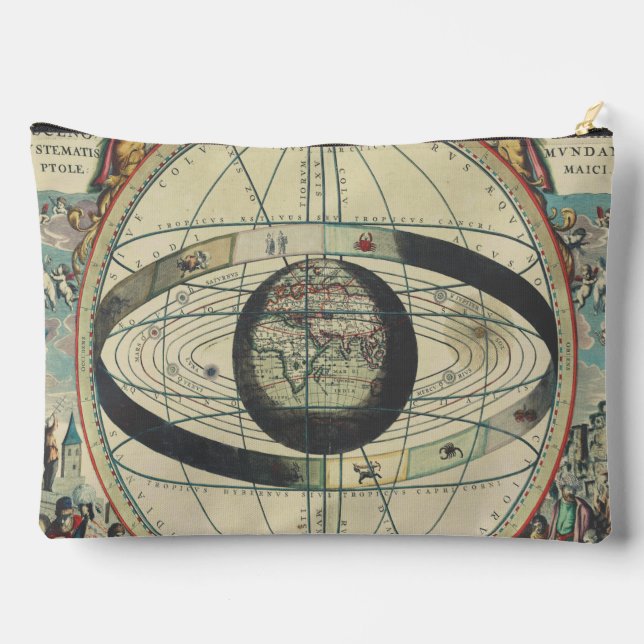 Cellarius Ptolemaic System Vintage Map Accessory Pouch (Back)