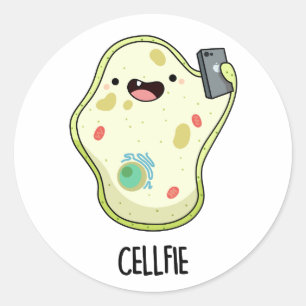 Cellfie Funny Biology Selfie Pun  Classic Round Sticker
