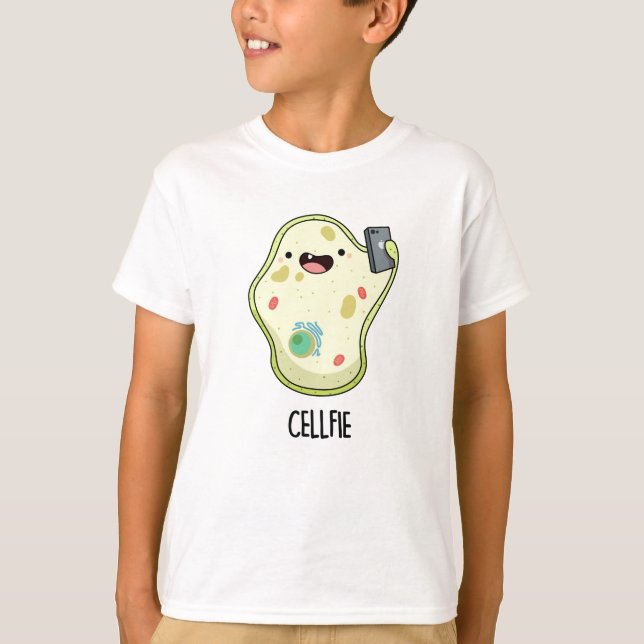 Cellfie Funny Biology Selfie Pun  T-Shirt (Front)