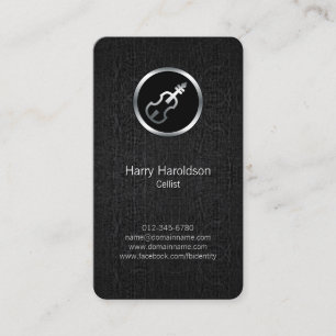 Cellist Cello Icon Black Grunge Business Card