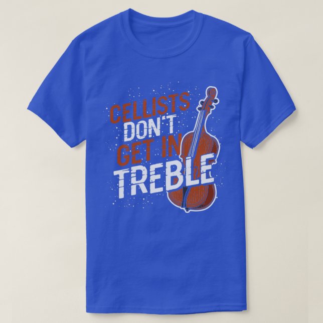Cellist Cello Treble Clef T-Shirt (Design Front)