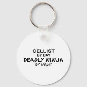 Cellist Deadly Ninja by Night Key Ring