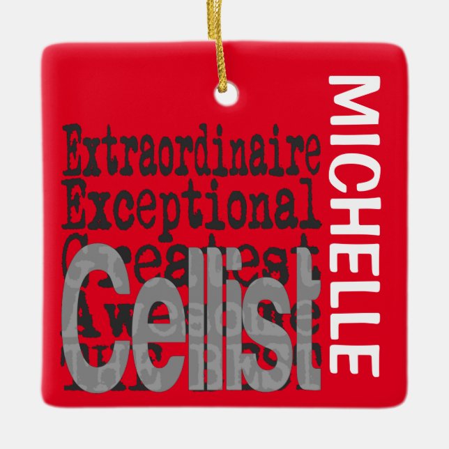Cellist Extraordinaire CUSTOM Ceramic Ornament (Front)