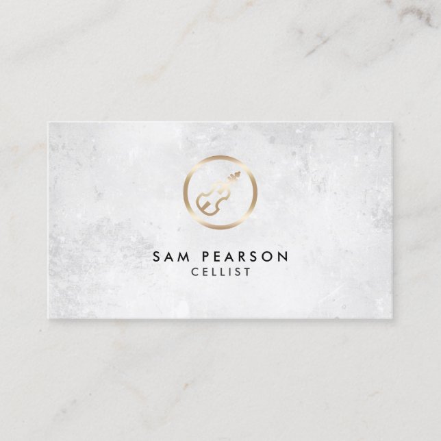 Cellist Gold Cello Icon Business Card (Front)