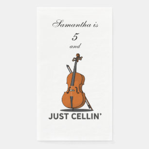 Cellist Just Cellin Fiddle 5th Birthday Party Napkin