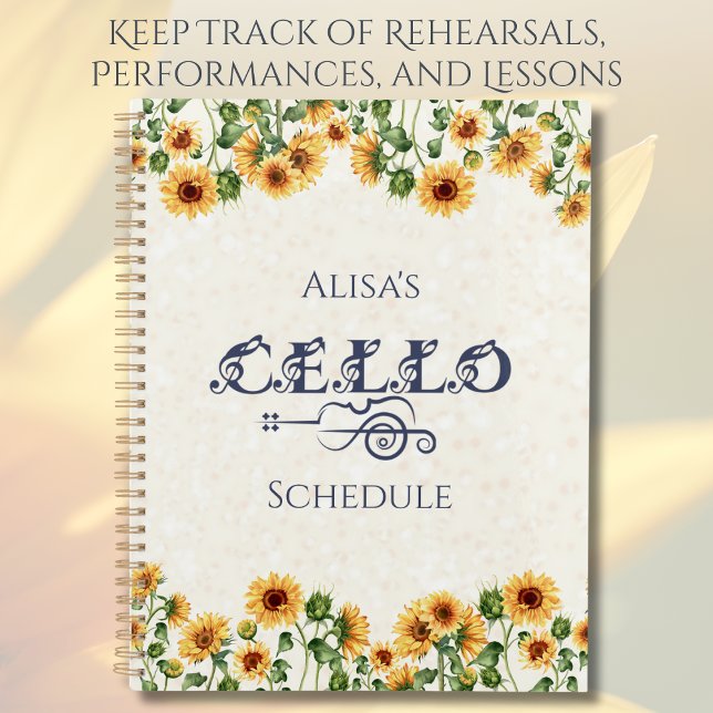 Cellist Musical Rehearsal Schedule and Planner (Organize rehearsals and concerts with a personalized cellist planner!)