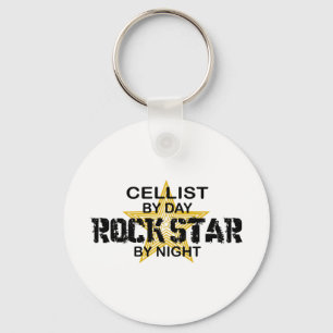 Cellist Rock Star by Night Key Ring