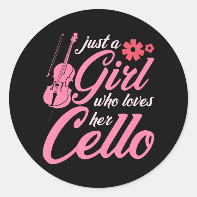 Cellist Women Classic Musical Instrument Cello Classic Round Sticker (Front)